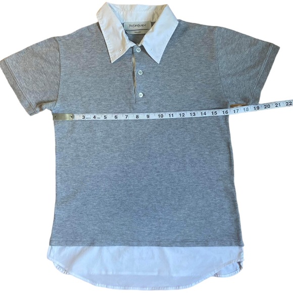 Grey & White Yve Saint Laurent Polo (YSL) (S) - Picture 4 of 6